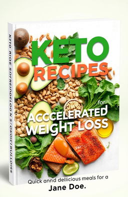 A captivating book cover for "Keto Recipes for Accelerated Weight Loss"