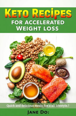 A captivating book cover for "Keto Recipes for Accelerated Weight Loss"