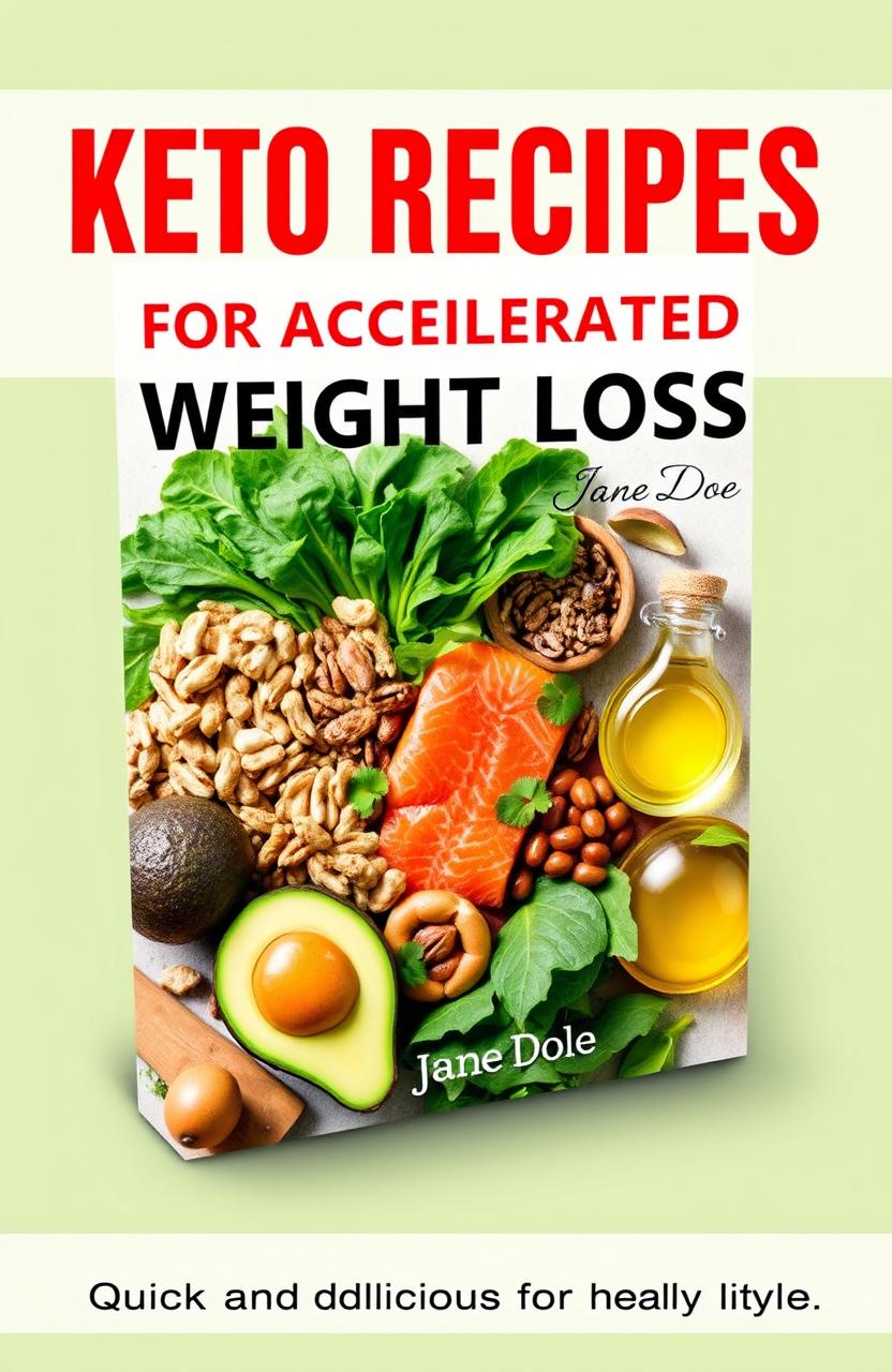 A captivating book cover for "Keto Recipes for Accelerated Weight Loss"