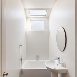 A cozy bathroom with dimensions of 1