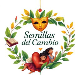 A captivating and elegant poster for the project titled "Semillas del Cambio