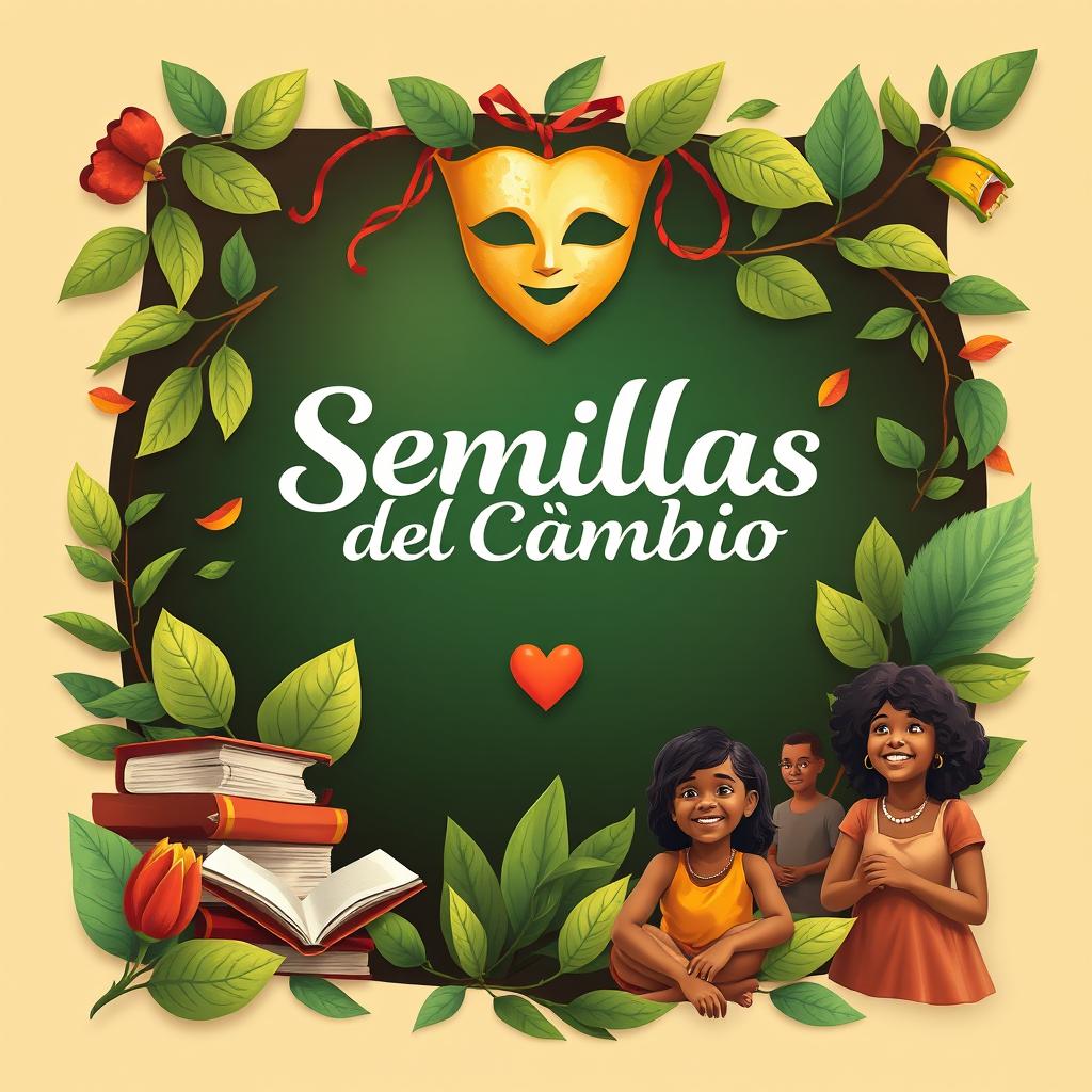 A captivating and elegant poster for the project titled "Semillas del Cambio