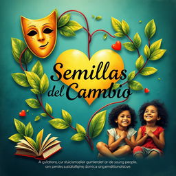 A captivating and elegant poster for the project titled "Semillas del Cambio