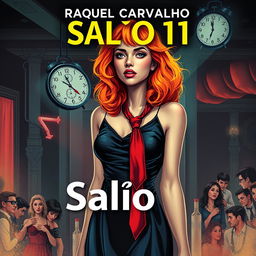 Book cover for "Salão 11" by RAQUEL CARVALHO, featuring themes of science fiction and suspense