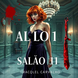 A book cover for the mysterious science fiction and suspense novel titled 'Salão 11' by author Raquel Carvalho