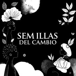 An elegant and captivating poster for "SEMILLAS DEL CAMBIO", celebrating the initiative to assist vulnerable children in the Dominican Republic through theater