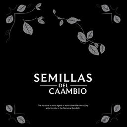 An elegant and captivating poster for "SEMILLAS DEL CAMBIO", celebrating the initiative to assist vulnerable children in the Dominican Republic through theater