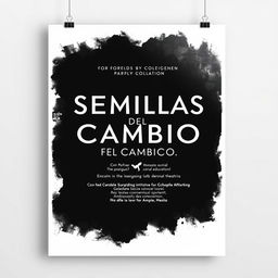 An elegant and captivating poster for "SEMILLAS DEL CAMBIO", celebrating the initiative to assist vulnerable children in the Dominican Republic through theater