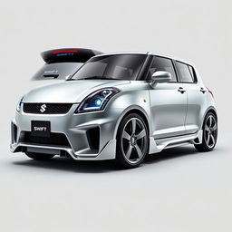 A conceptual visualization of a 2004 Suzuki Swift Sport reimagined with a modern 2024 design