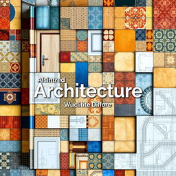 A vibrant architecture book cover showcasing an intricate layout of floor plans and tile patterns