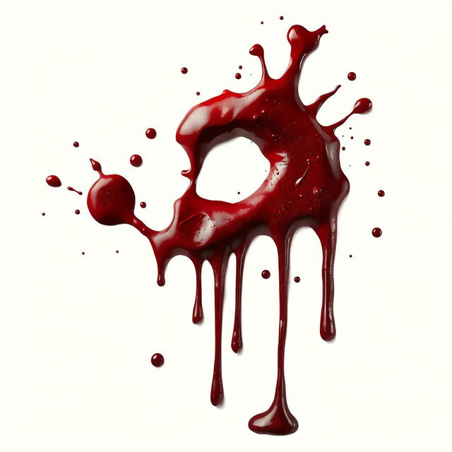 A bold and dramatic number 3 created from realistic, dripping and splattering blood