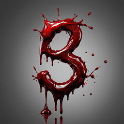 A bold and dramatic number 3 created from realistic, dripping and splattering blood