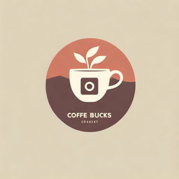 A logo for a coffee shop named 'Coffe Bucks', styled to resemble the periodic table, with vintage fonts and warm, coffee-inspired colors.