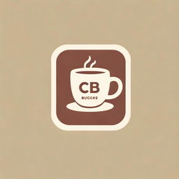 A logo for a coffee shop named 'Coffe Bucks', styled to resemble the periodic table, with vintage fonts and warm, coffee-inspired colors.