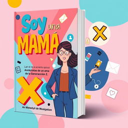 A captivating book cover for "Soy una Mamá X: Anécdotas de una Mamá de la Generación Z"