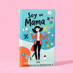 A captivating book cover for "Soy una Mamá X: Anécdotas de una Mamá de la Generación Z"