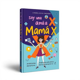 A captivating book cover for "Soy una Mamá X: Anécdotas de una Mamá de la Generación Z"