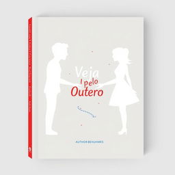 A minimalist book cover design featuring a silhouette of two figures, a man and a woman, facing each other on opposite sides of the cover