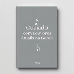 A minimalist book cover for the title "Cuidado com Louvores Atuais na Igreja", featuring a reflective and cautionary theme