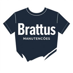 A professional T-shirt design featuring the name 'Bratus Manutenções' displayed prominently