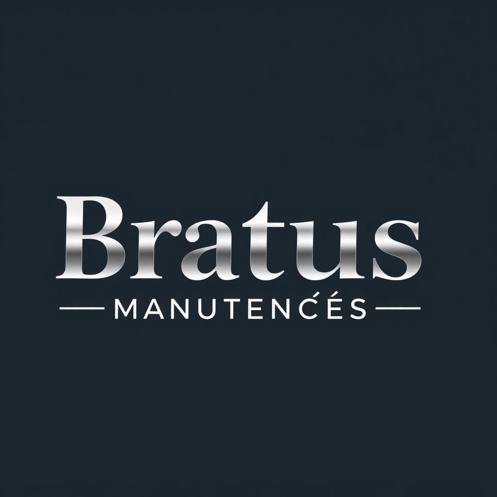 A sleek and professional T-shirt design featuring the name 'Bratus Manutenções' prominently