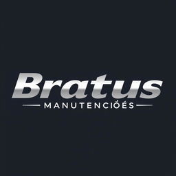 A sleek and professional T-shirt design featuring the name 'Bratus Manutenções' prominently