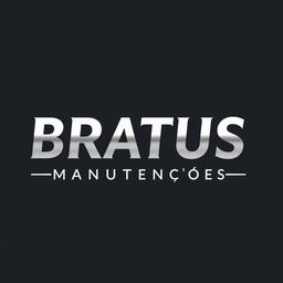 A sleek and professional T-shirt design featuring the name 'Bratus Manutenções' prominently