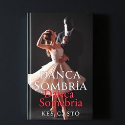 a captivating book cover titled 'Dança Sombria' by Kes Castro featuring a dramatic and intense scene