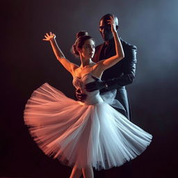 a mesmerizing scene of a ballerina dancing with elegance and poise, capturing the beauty of her movements