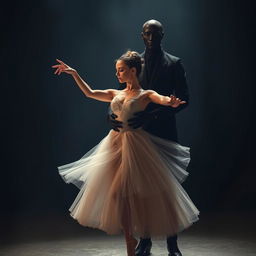 a mesmerizing scene of a ballerina dancing with elegance and poise, capturing the beauty of her movements