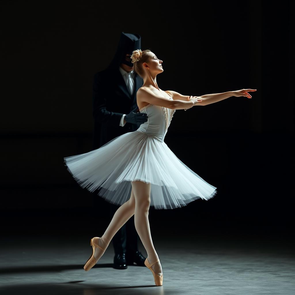 an elegant scene of a ballerina dancing with grace and poise, embodying the art of ballet