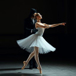 an elegant scene of a ballerina dancing with grace and poise, embodying the art of ballet