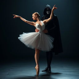 an elegant scene of a ballerina dancing with grace and poise, embodying the art of ballet