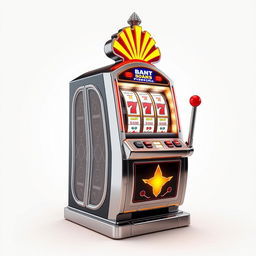 A hyper-realistic, ultra HD depiction of a slot machine that is intricately detailed, showcasing every element from the colorful reels to the shiny buttons with exceptional precision