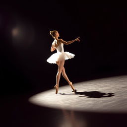 A ballerina gracefully dancing on stage, her elegant movements captured in motion