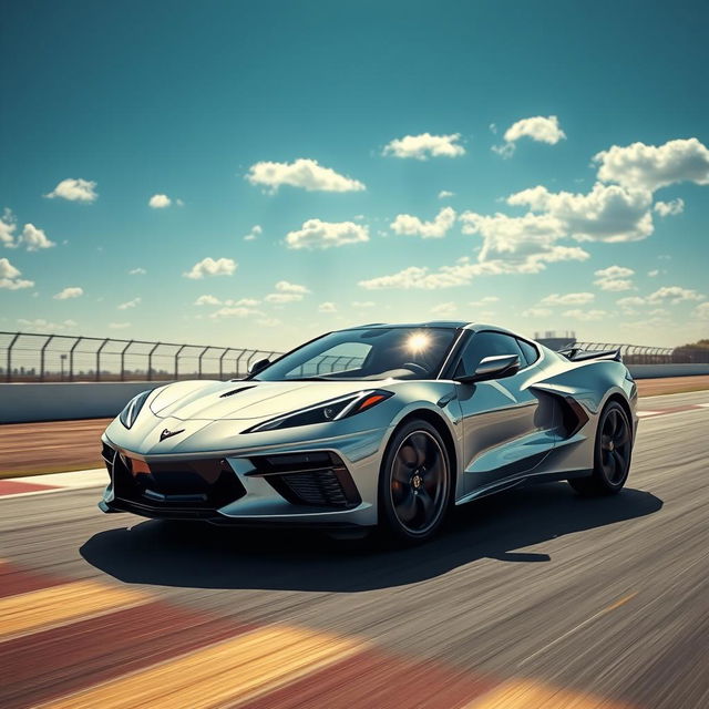 A captivating coupe-SUV based on the Corvette C8, featuring a sleek and aerodynamic design that translates seamlessly into a four-door configuration