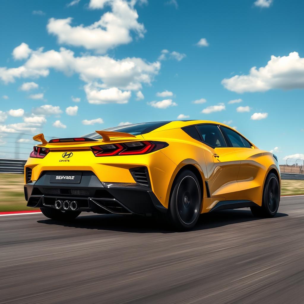 A unique and dynamic vehicle that seamlessly blends the sporty design of the Corvette C8 with the versatility of a Hyundai Santa Cruz