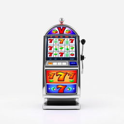 A full frontal view of a large and tall slot machine, set against a clean white background