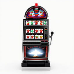 A full frontal view of a large and tall slot machine, set against a clean white background