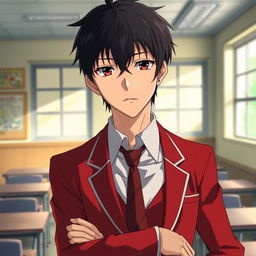 A highly detailed and realistic portrait of Kiyotaka Ayanokoji, the main character from the anime "Classroom of the Elite," in a thoughtful pose