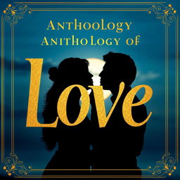 A poetic anthology cover of love featuring golden letters