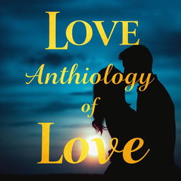 A poetic anthology cover of love featuring golden letters