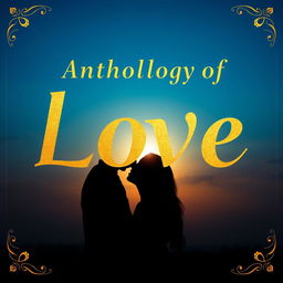 A poetic anthology cover of love featuring golden letters