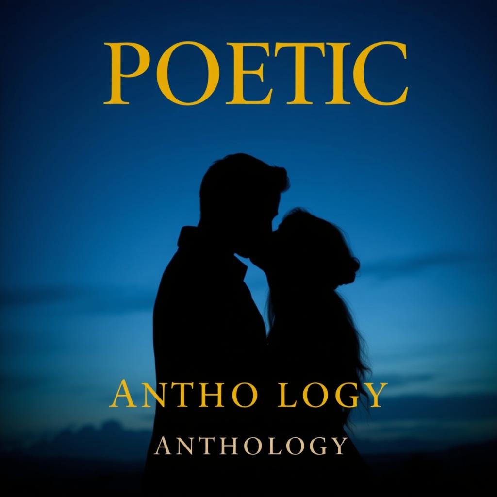 A poetic anthology book cover with golden letters