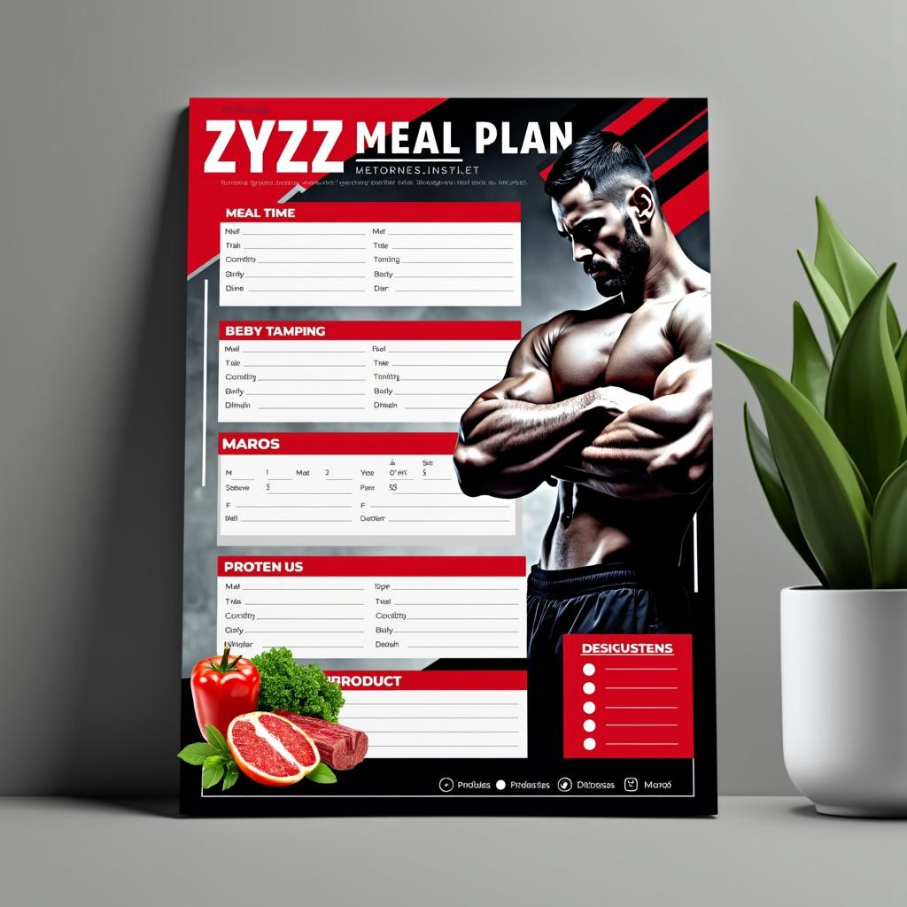 A beautifully designed, professional template for a "Zyzz Meal Plan"