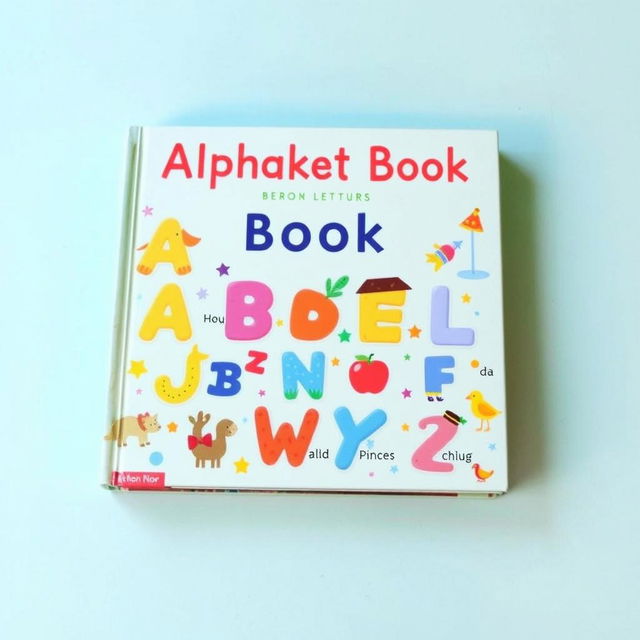 An enchanting book cover designed for an alphabet book