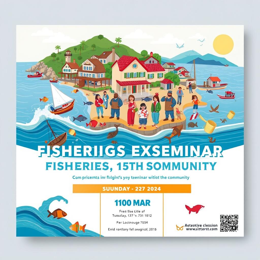 A dynamic design illustrating a fisheries extension seminar with the community