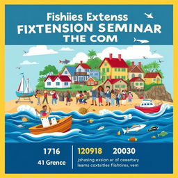 A dynamic design illustrating a fisheries extension seminar with the community