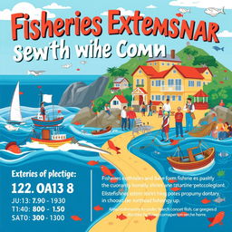 A dynamic design illustrating a fisheries extension seminar with the community