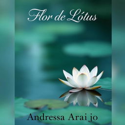 A beautiful and realistic cover for a romance novel, featuring a delicate lotus flower floating in a serene lake